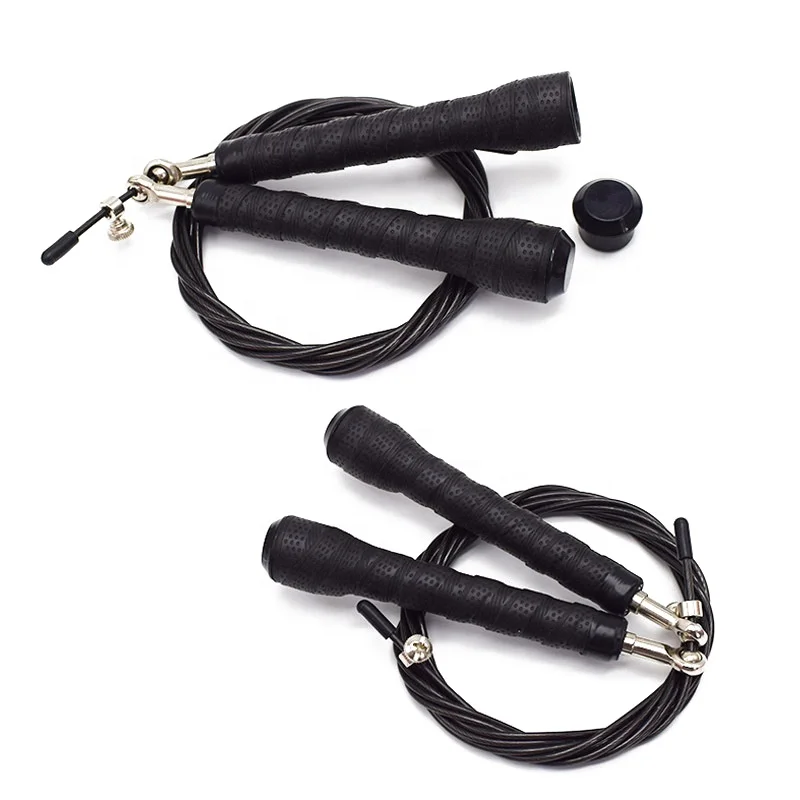 3M long Skipping  Rope  with Sweatband  handles pvc coated cable wire anti-slip speed aerobic exercise jump rope