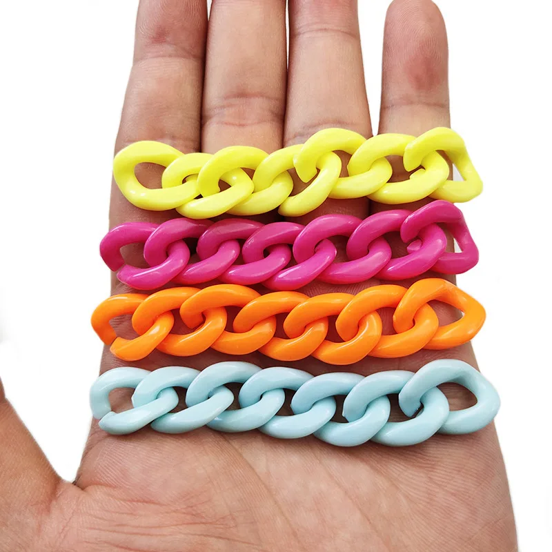 Acrylic Chain Link Plastic O Ring Loose Bead Decorate Bag Strap Belt Jewelry Making Glasses Lanyard DIY Craft Accessories