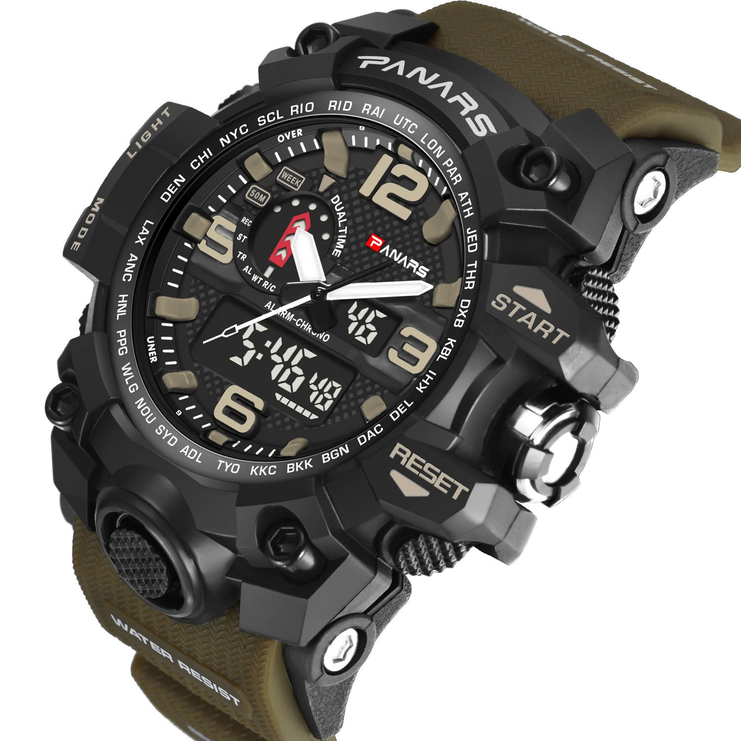 Спортивные часы Hot Jam Tangan PANARS 8202 аналоговые цифровые камуфляжные армейские наручные для