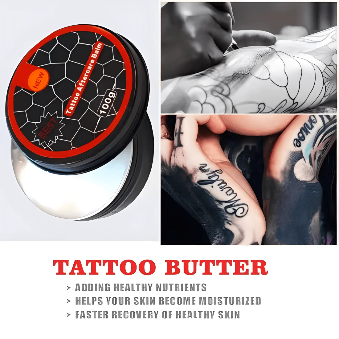Hadiyah Private Label Tattoo Balm Butter Aftercare Cream for Moisturizing Ointment Enhances Tattoo Colors Tattoo Supply