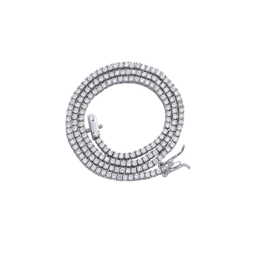 Bling 2mm 5a Cubic Zirconia Tennis Chain Jewelry For Women Men  Fashion Pave Cz Iced Out Necklace Bracelet Anklets