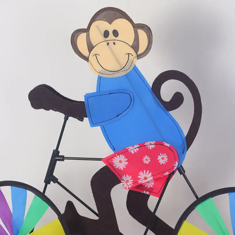 Детская игрушка на заказ, ручная садовая мультяшная ветряная мельница, обезьяна, животное, велосипедная ветряная мельница