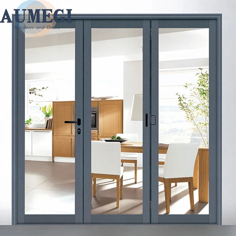 Oem Service Interior Bi-Fold doors Double Glass Accordion Folding Door Internal Bifold Doors