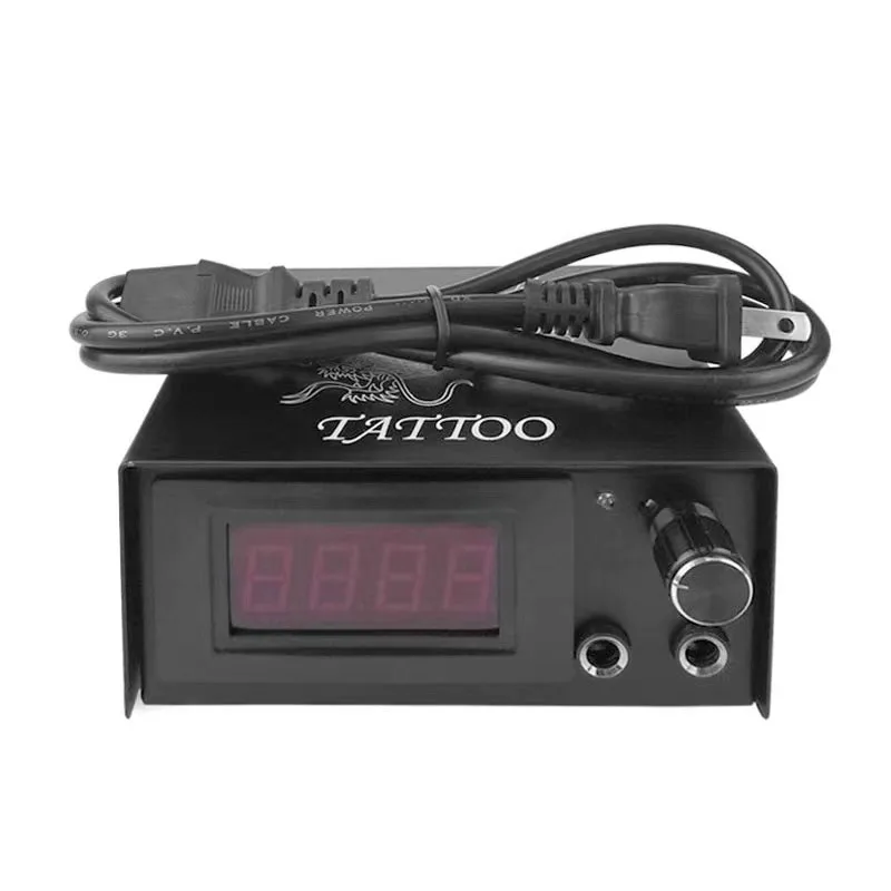 Dragon Tattoo Power Supply Black Durable Adjustable 3 Digit LCD Tattoo Machine Power Supply