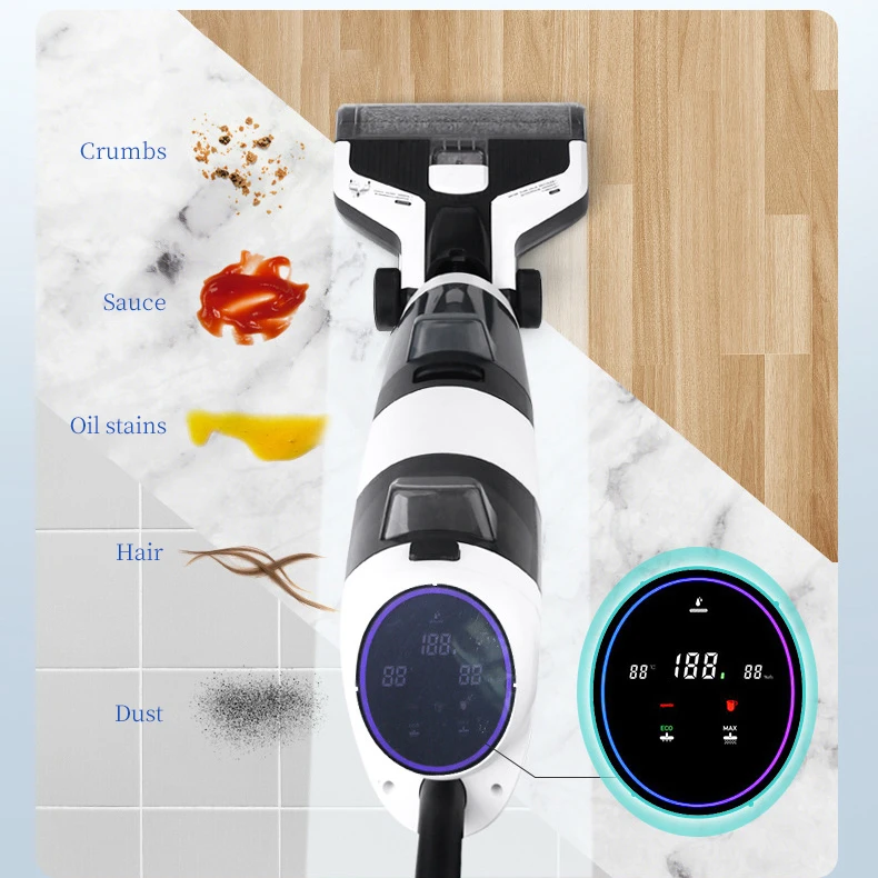 Brand New Stick Lcd Display Surface Cleaner Washer Vacuum Detachable Battery Wireless Vertical Vaccum Cleaner Brushless Motor K9