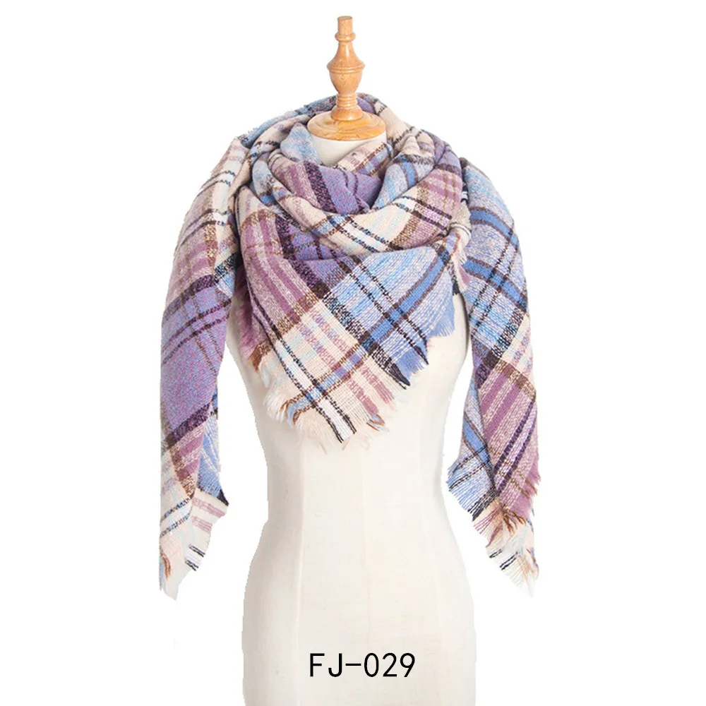 
2019 Hot sale custom print women plaid elegant scarf with fringe custom scarf cotton printing scarf cashmere 