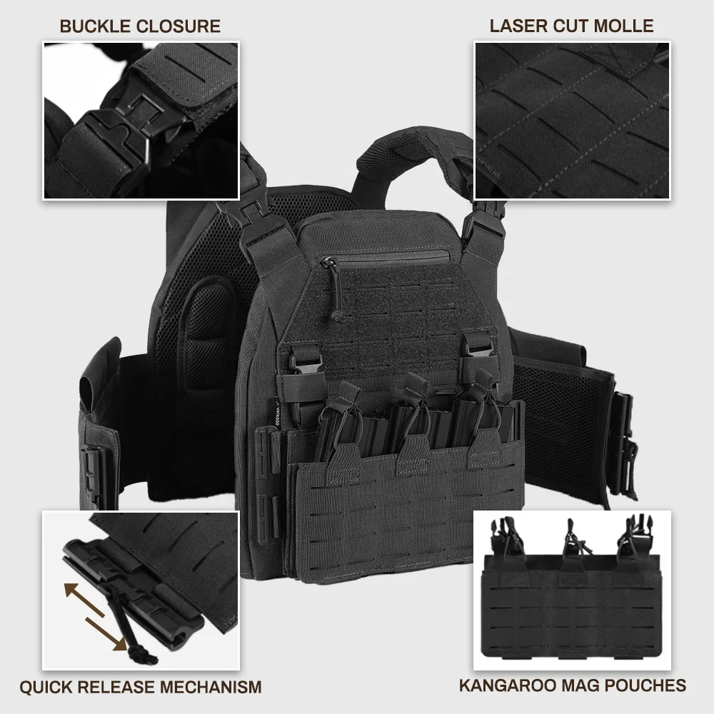 PTG Plate Carrier 500D Nylon Tactical Vest Full Body Protection Chaleco Tactico Personal Protective Molle Vest Tactical