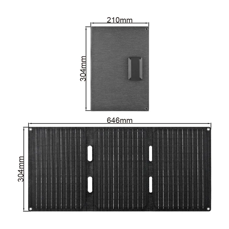 Waterproof Foldable Solar Panel ETFE 12V Portable Solar Charger With USB Type-c Port 10W 30W 40W 60W Solar Panel For Phone