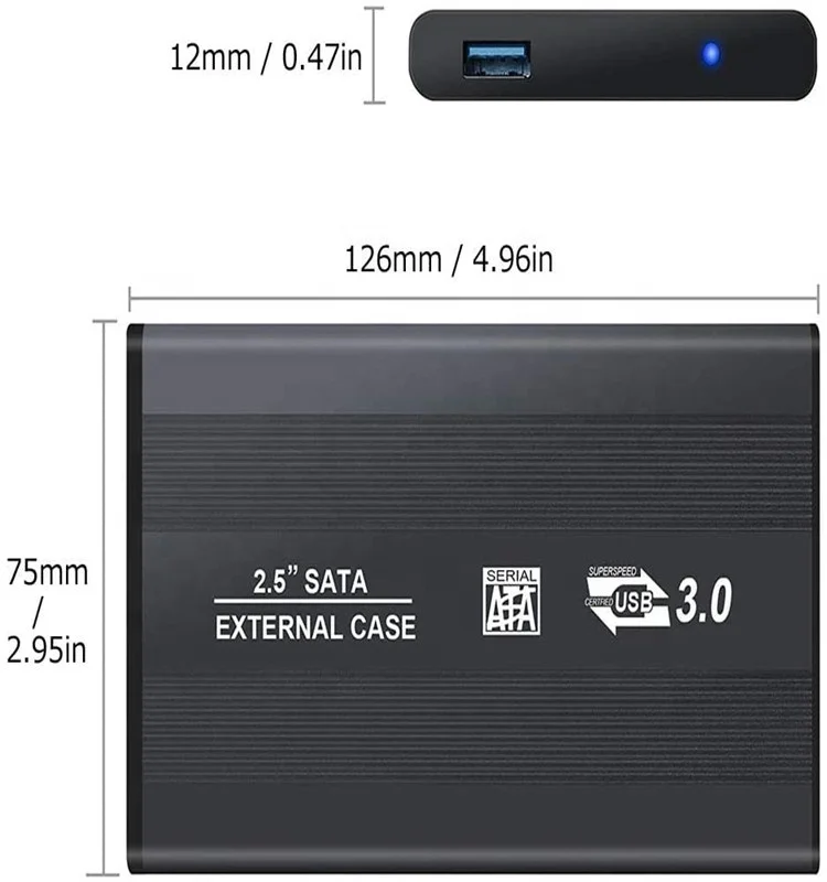 Корпус для внешнего жесткого диска USB 3 0 2 5 дюйма SATA HDD SSD Win 7 8 XP Vista Mac