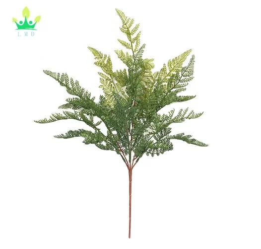 Artificial imitation fern soft glue false green fern iron leaves plant wall landscaping home decoration potted wholesale