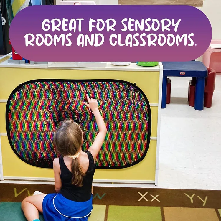 Early Learning Play 6 Packs Decoration Sensory Reversible Flip Sequin Fabric Wall Panel For Toddler Kids