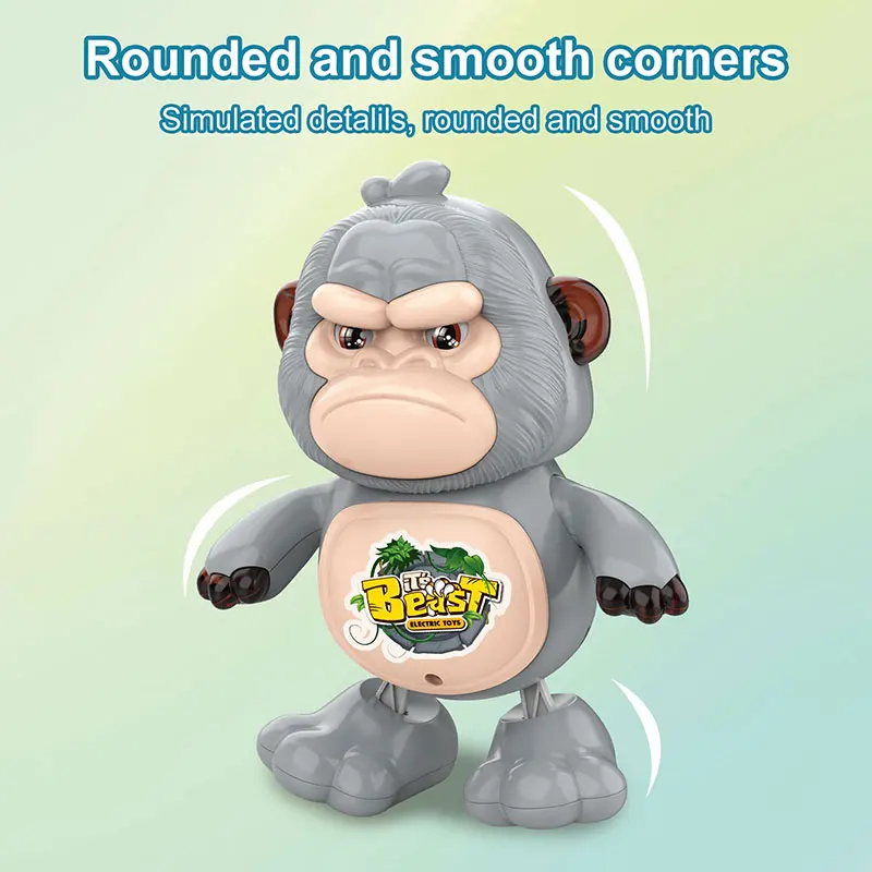 Cute Gorilla Animal Walking Musical Toys Educational Baby Dancing Robot Toys for Kids