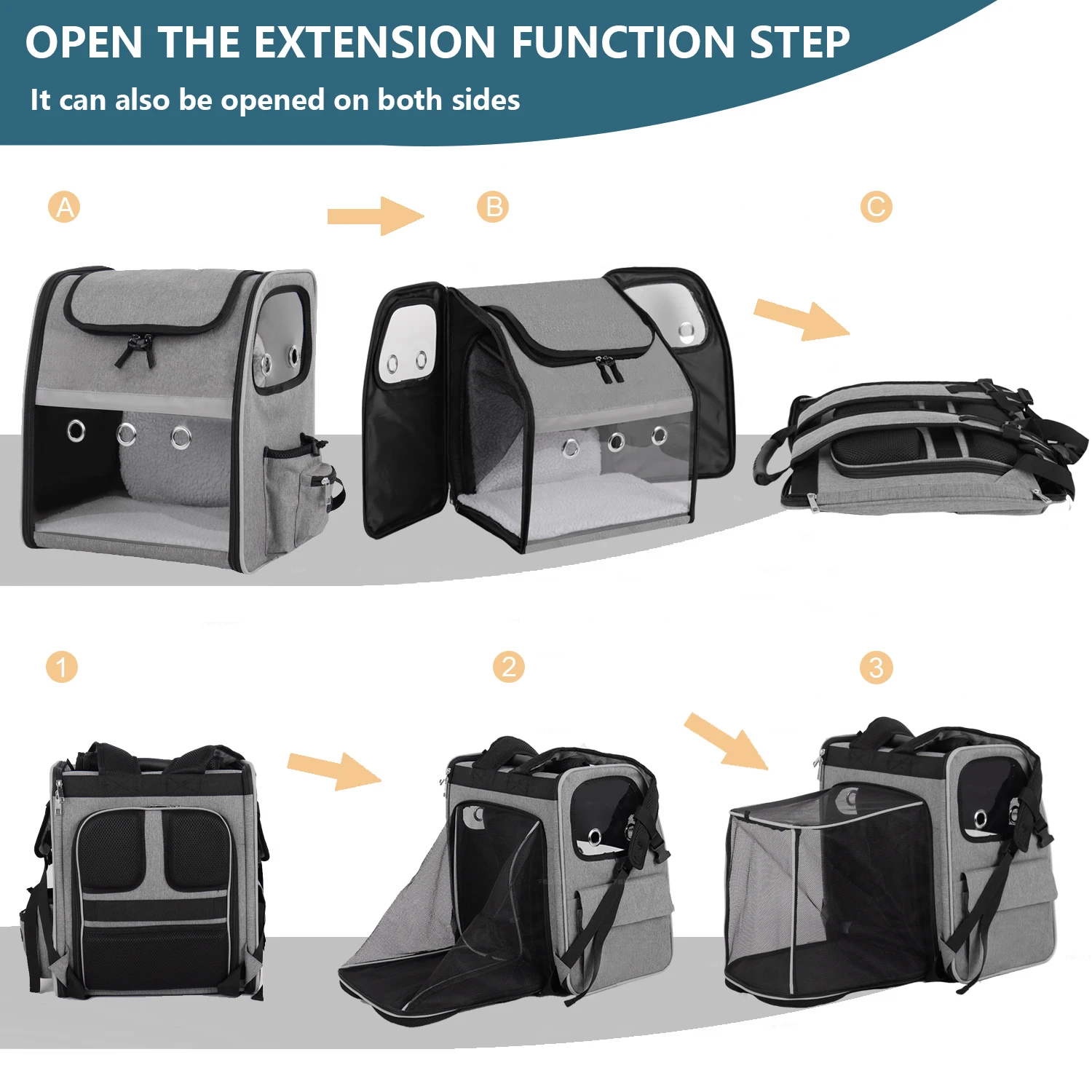 Fit up to 18 Lbs Pet Travel Bag Expandable Cat Pet Carrier Dog Backpack for Cats Dogs Small Animals