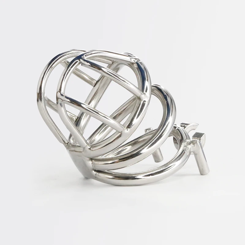 Stainless Steel Male Chastity Cage  Latch Design bdsm Sex Device  Cock Cage with lock for adult