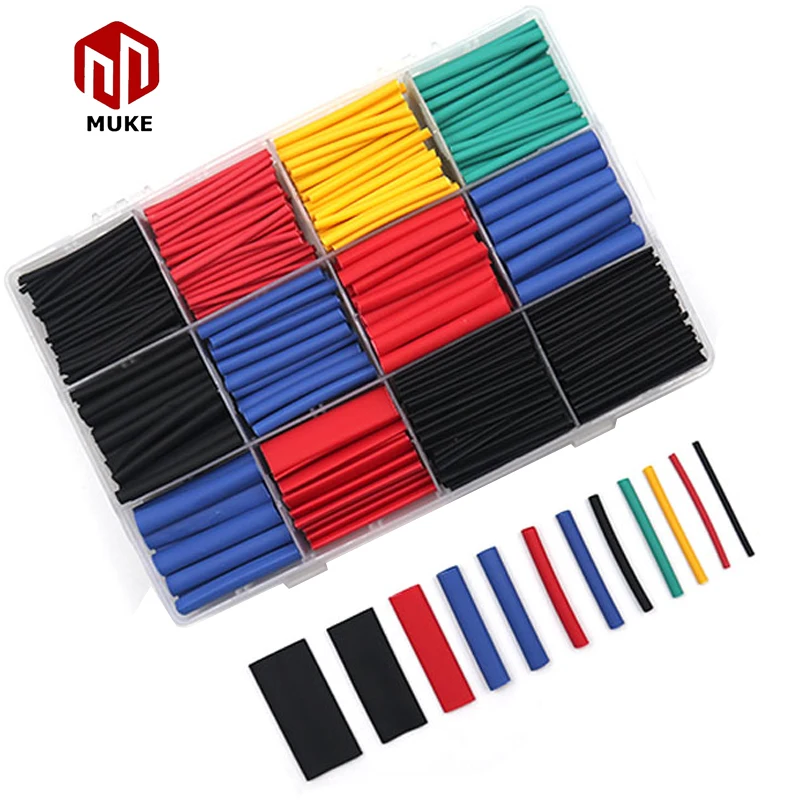 850pcs  Amazon Online Shopping Schrumpfschlauch Box Automotive Gaine Thermo Heat Shrink Tube Kit Electrical Cable Tubing Kit