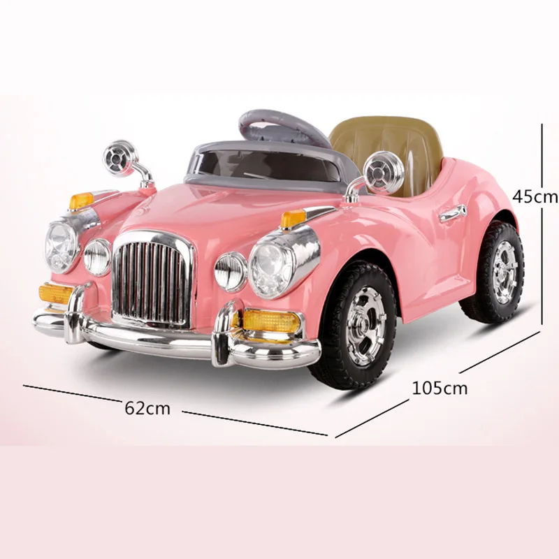 Новый OEM розовый для девочек 6 В ездить на винтажном автомобиле детский Интеллектуальный медленный автомобиль детей машине