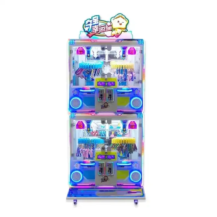 Banana land Coin Operated Amusement Clip Sticker Card Clamp Machine Win Prize Game Machine Clip Gift Game Machine