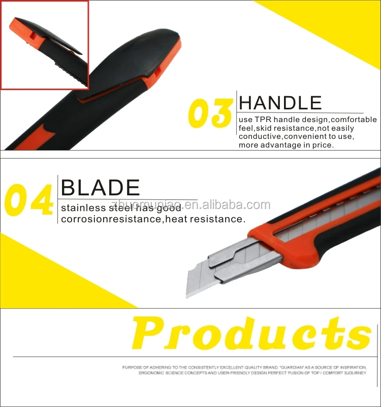 Precision 9MM Cutter Plastic Retractable Pocket Hobby Craft Paper Stationery Sharp Cutting Utility Knife