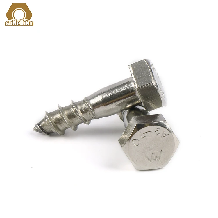 
 DIN 571 M6/8 stainless steel hex head wood screws/self-tapping screws for wood  