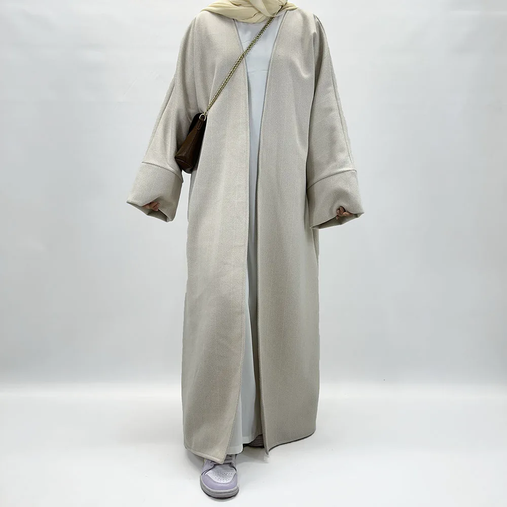 Winter Abaya Coats EID Ramadan New Thick Warm Open Kimono Dubai Women Muslim Dress Manufacturer Wholesale Islamic Clothing