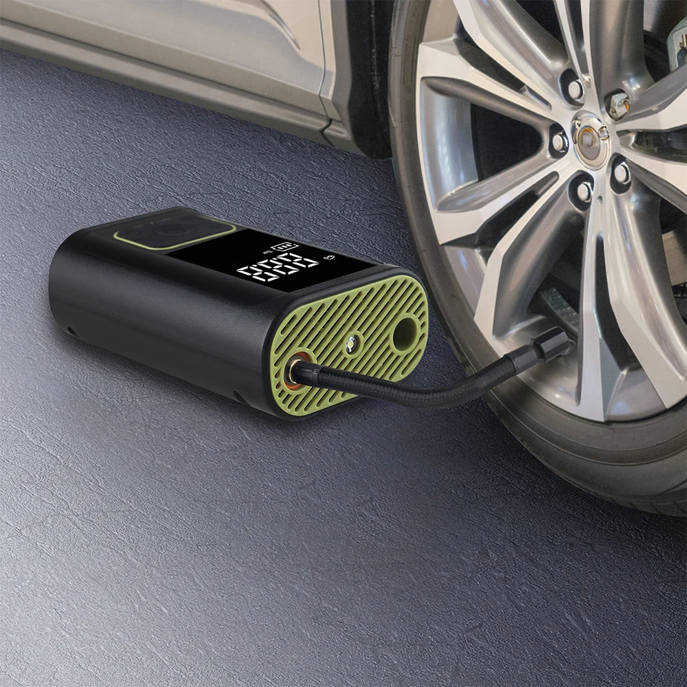 LED Light Rechargeable Car Air Compressor with Power Bank Tire Inflator and Tire Pressure Monitor