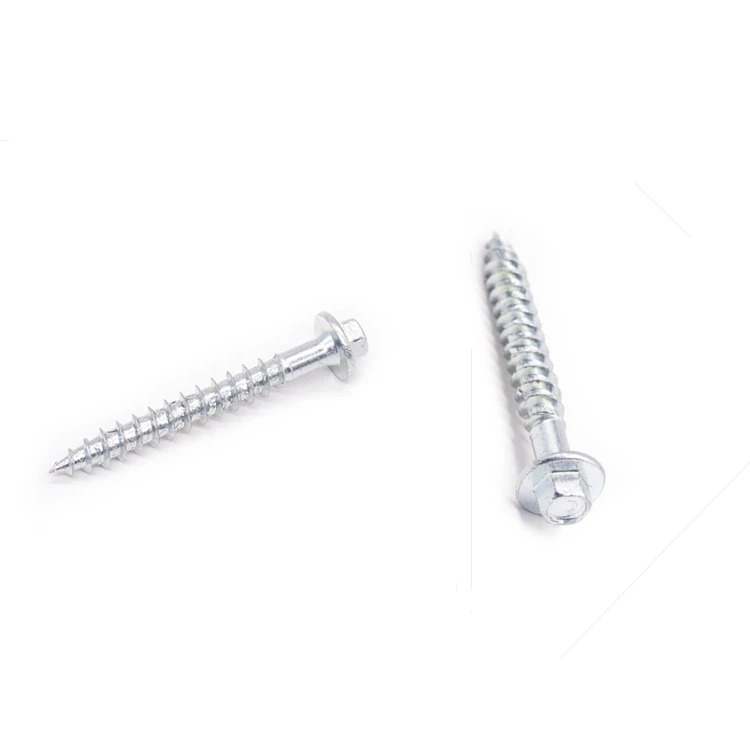 China customized fastener zinc plated hexagonal screw self tapping screw carbon steel hex head wood screw