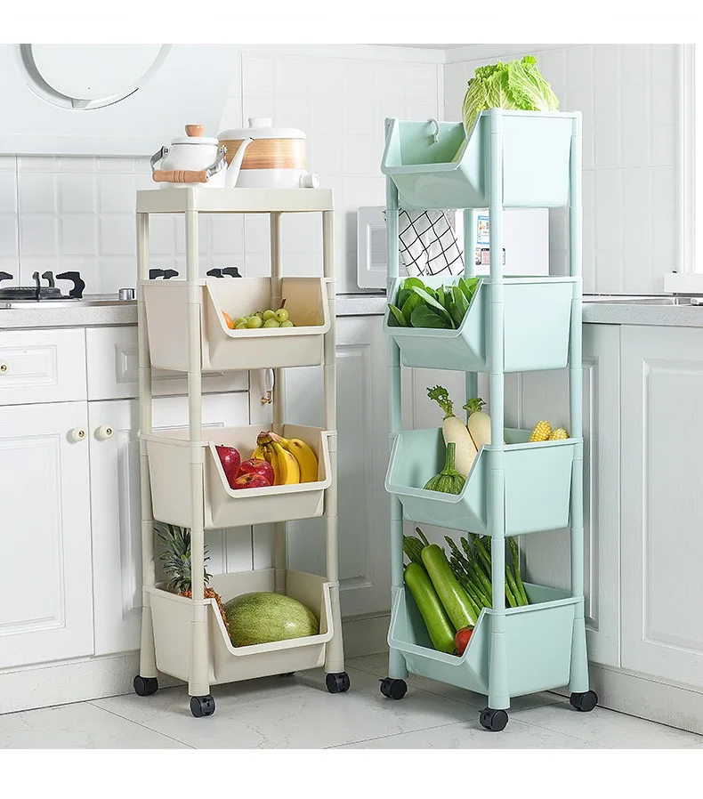 
High quality Colorful Rectangular plastic Shelf plastic Kitchen bathroom storage Rack 