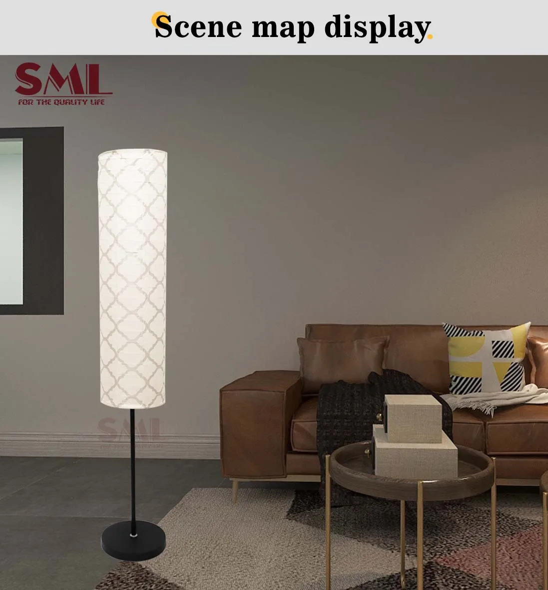 2024 Latest Luxury Customized Rice Paper Lamp  Corner Light Living Room Unique Standing  Floor Lamps