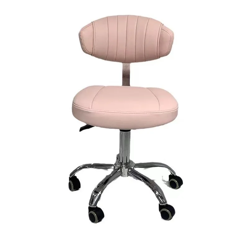 Salon Rolling Barber Stool With Adjustable Height And 360 Degree Rotation Casters Swivel Stool