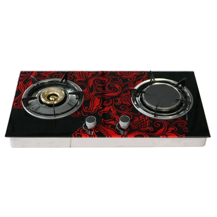 2 burner infrared cast iron burner household kitchen appliance energy saving big flame tempered glass gas burner