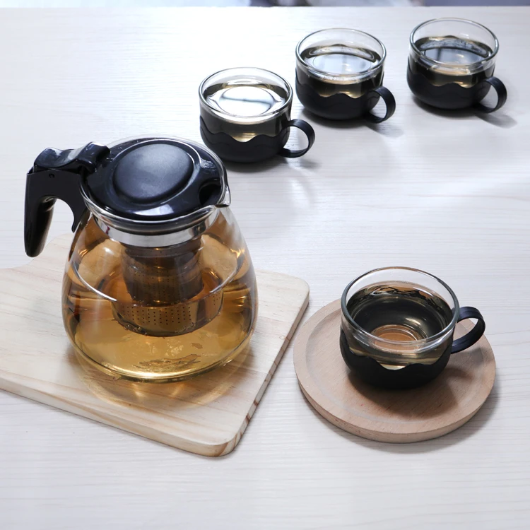 coffee store tea store flower teapot 1200ml glass arabic teapot set