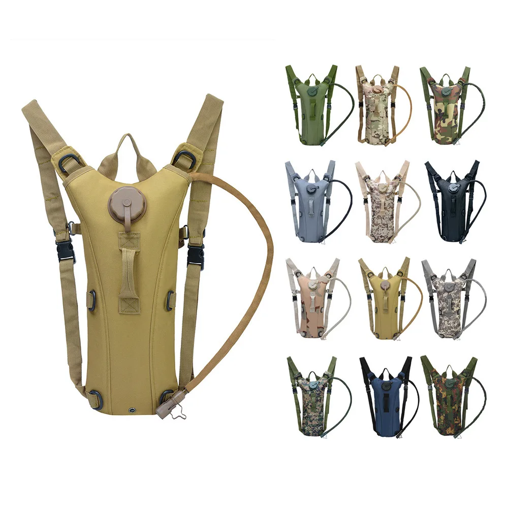 Multi functional outdoor camouflage sports hiking camping water bag backpack with 2.5L and 3L water bags