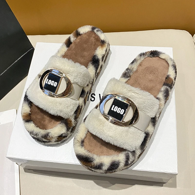 Женские зимние меховые шлепанцы