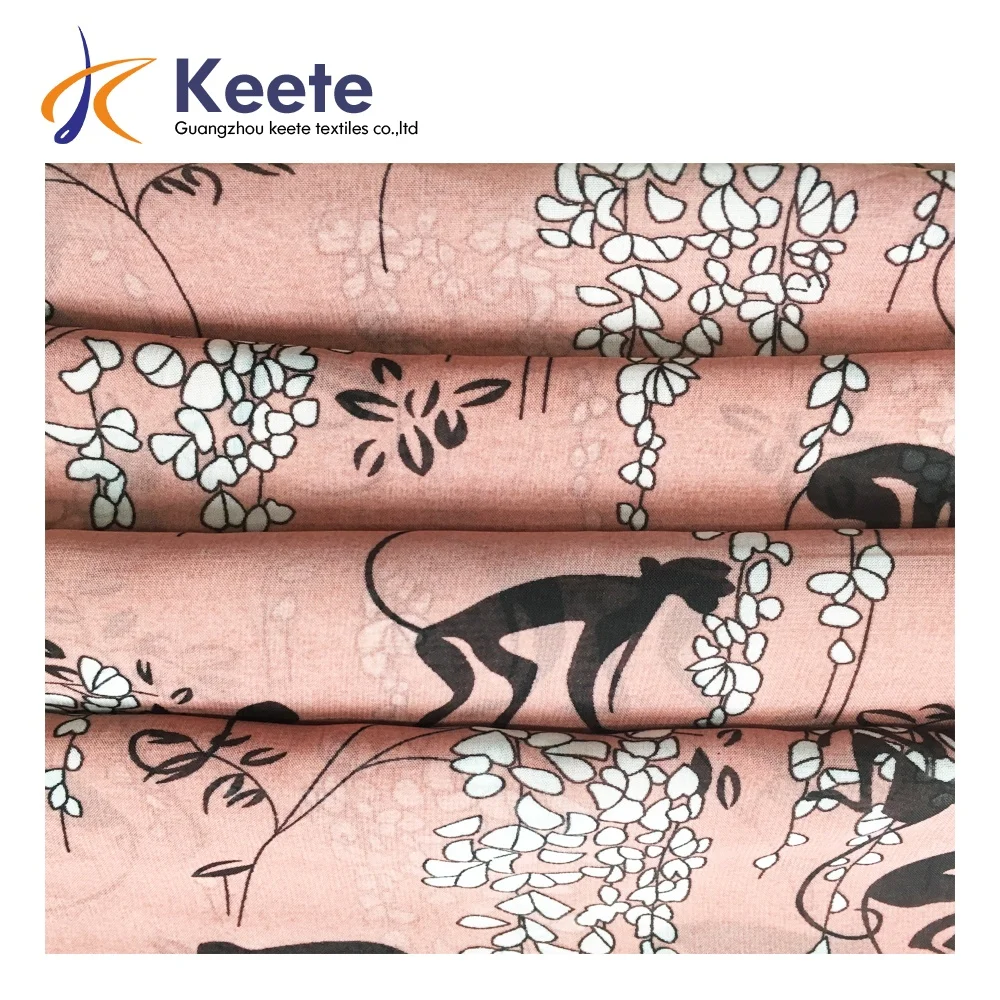 China Most fashionable 105gsm chiffon  polyester printing fabric  makeable clothing