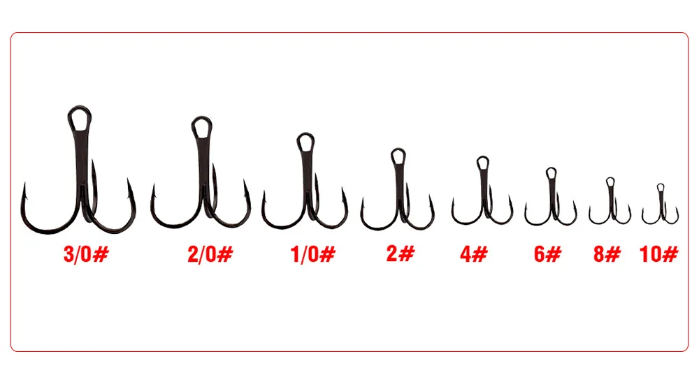 Horizon 50pcs/bag Carbon Steel Fishing Hook Treble Hooks Saltwater Fishing Tackle  Anzuelos Pesca Hooks for Fishing
