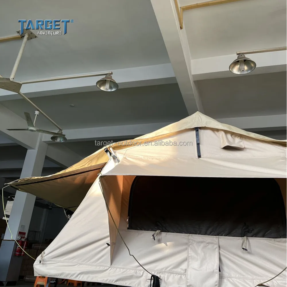 Waterproof Traveling Vehicle Top Roof Tent 260g Canvas Polyester Cotton Tent
