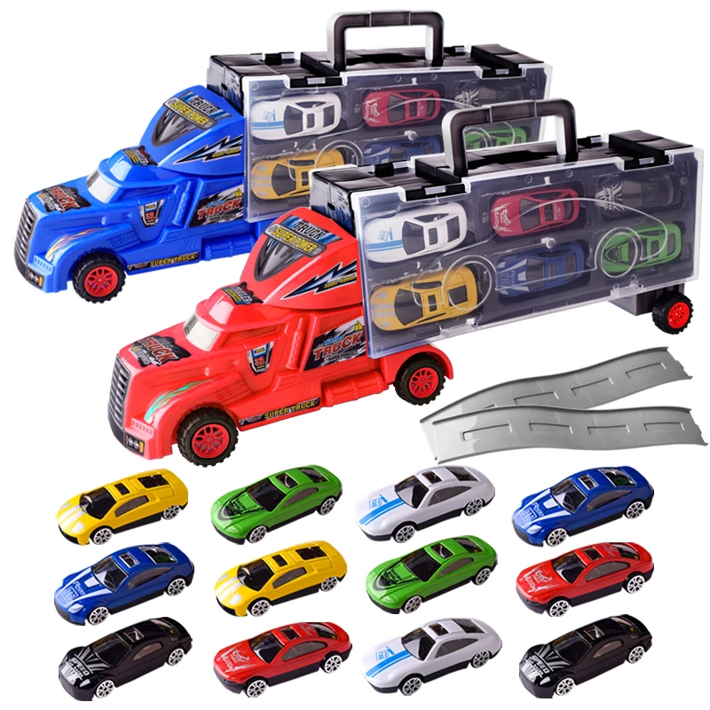 Diy Model Alloy Trailer Racing Car Diecast Storage Container Cars Vehicle Metal Truck Toys