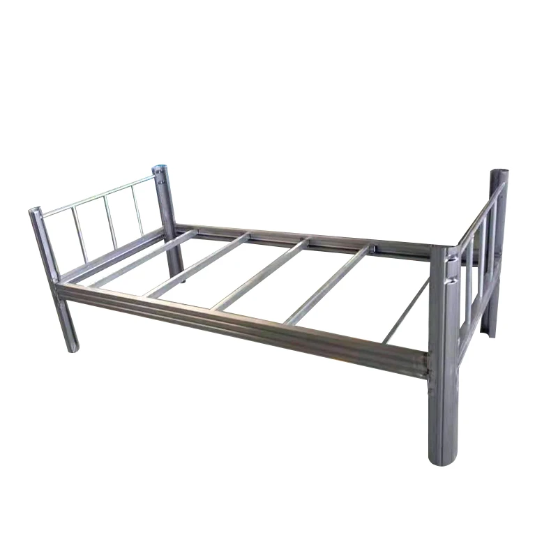CKD structure iron steel single bed in flat packing one person metal bunk bed frame