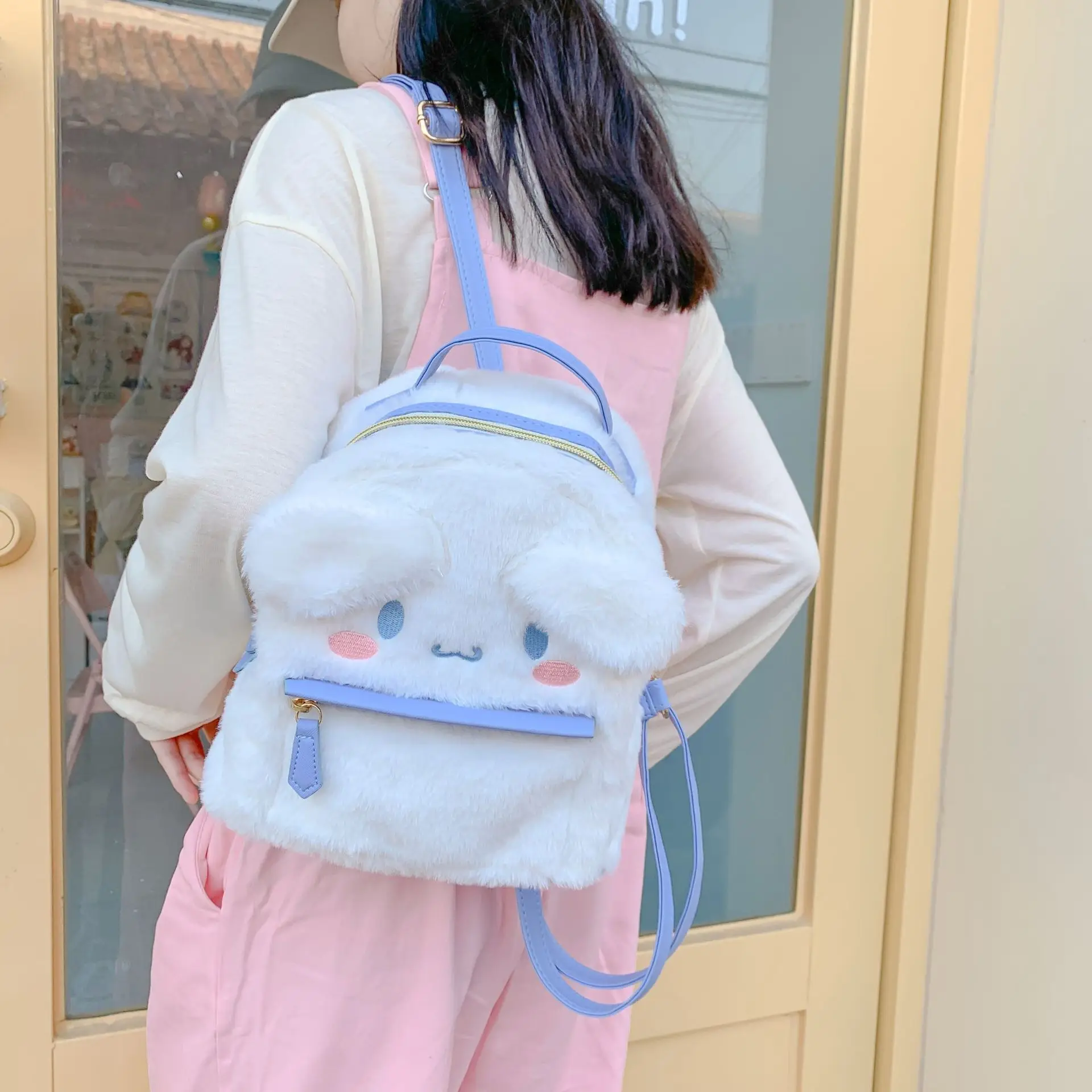 Cinnamon Roll Sanrioed Backpack Cute My Melody Bag Soft Girl Stuffed Animals Loungefly Sanrioed Backpacks