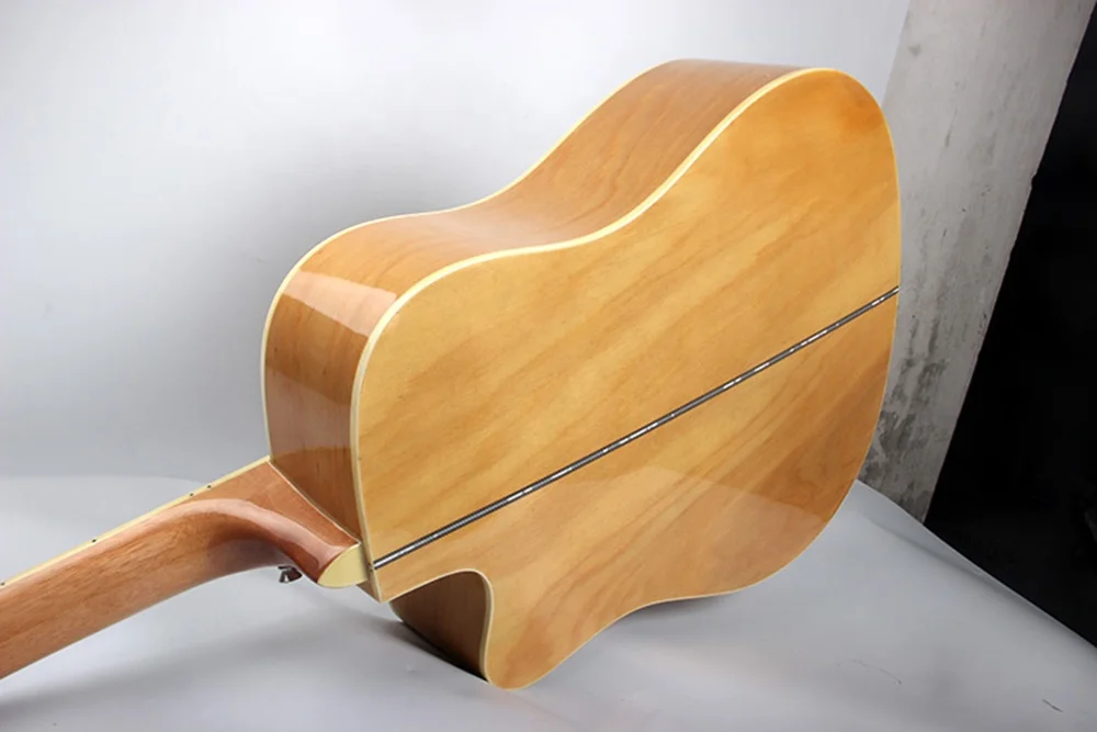 High Quality 41 Inch Cutaway Spruce Top Basswood Back Natural Black Sunburst Glossy Acoustic Guitar Musical Instruments For Sale