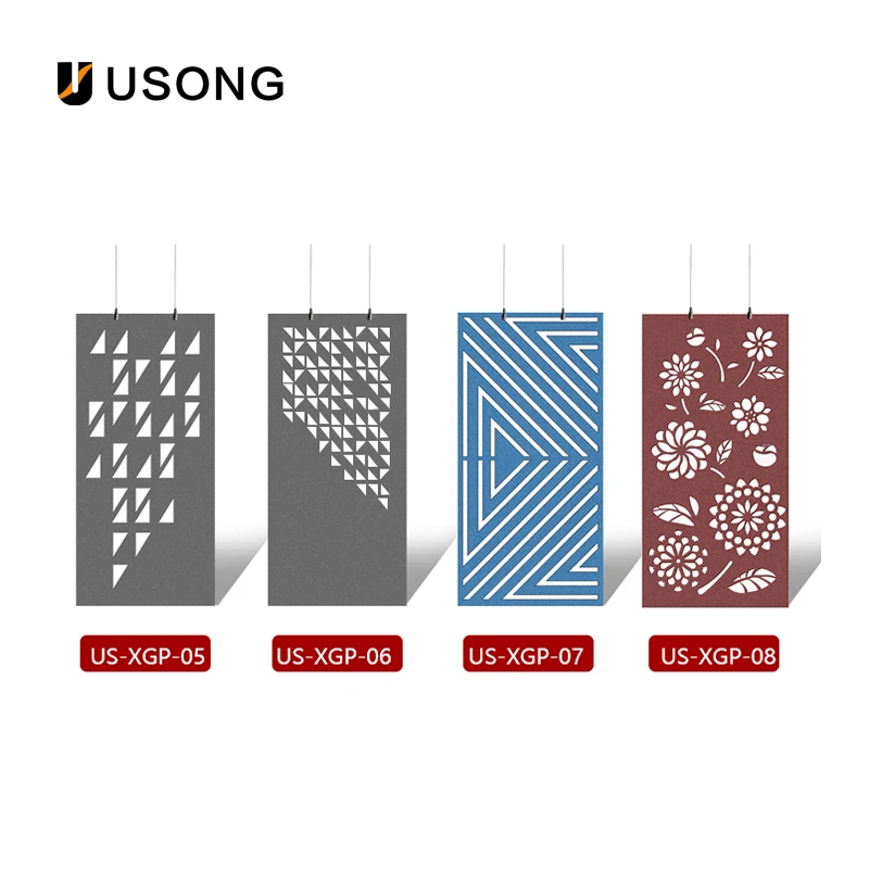 USONG Acoustic Custom Processing Office Noise Reduction Sound Absorbing Hollow Acoustic Panel Partition Hanging Screen