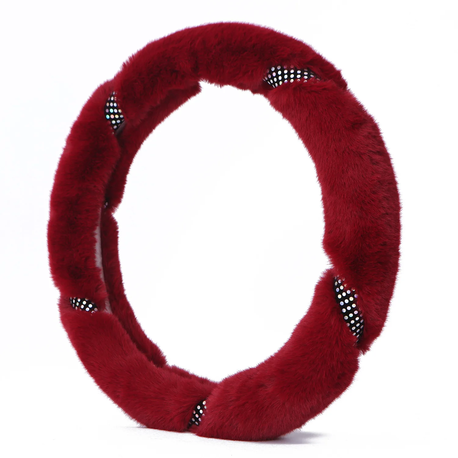 Protector rosa peludo lindo del volante del coche de la felpa del invierno Universal vendedor caliente