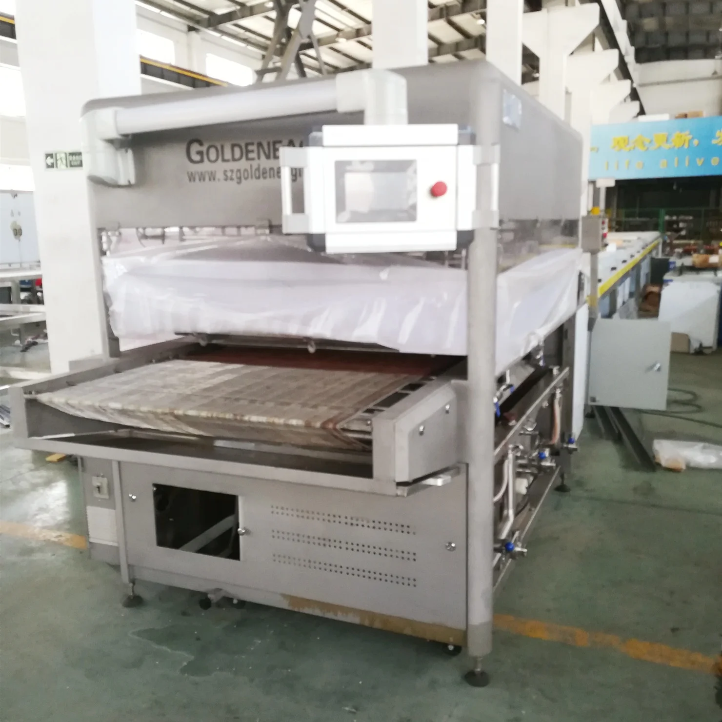 SJP900 PLC Chocolate Enrobing machine/chocolate coating machine