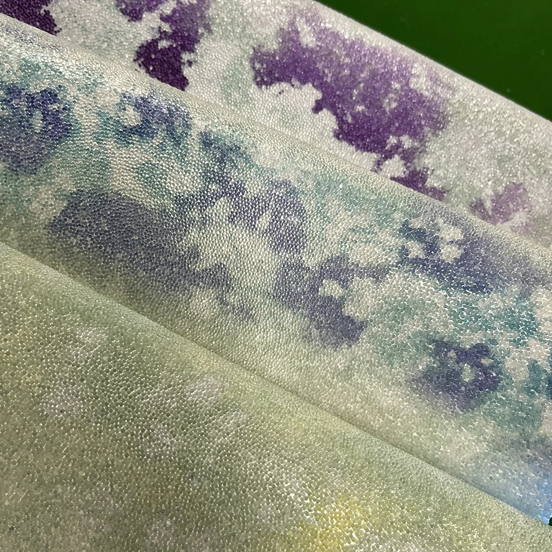 Sparkle Pearl Solar Color Change Fabric UV Light Reactive Color Changing PU Synthetic Leather Material For Shoes Bags