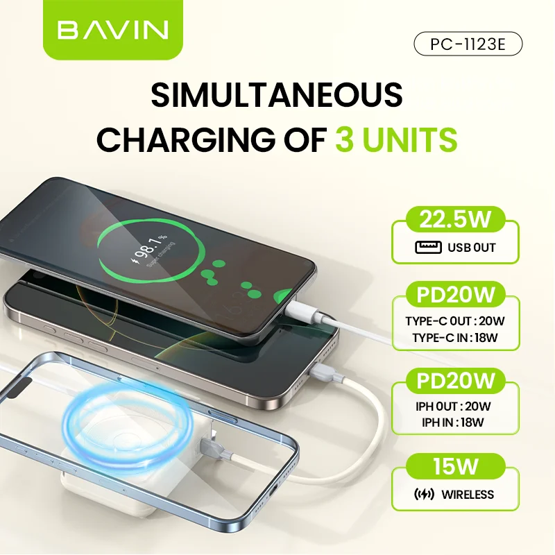 BAVIN Li-Polymer PC1123E штекер uk 10000 мАч держатель беспроводной лопатки банк с зарядным кабелем