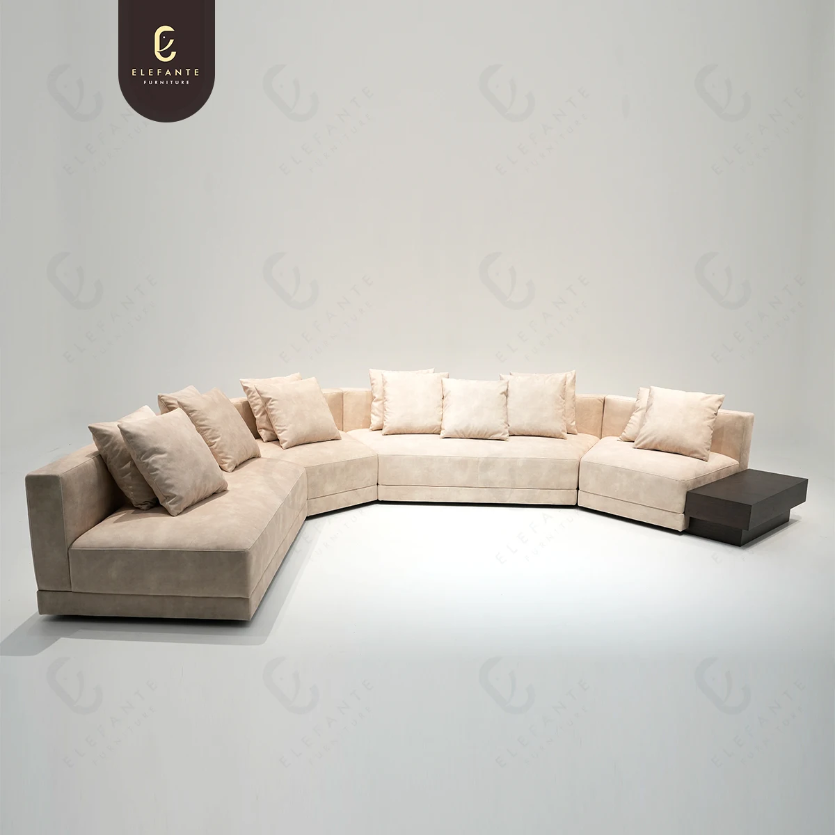 New Design Full Size Comfort U Shape Sofa High End Villa Living Room Furniture Modular Modern White Cream Luxury Sectional Sofa