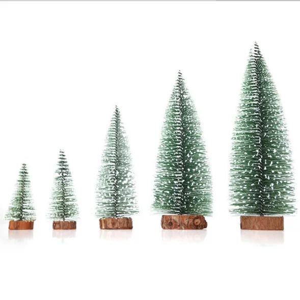 1pcs 10cm to 40cm Mini Christmas Tree Green Small Pine Tree Sisal Placed in the Desktop New Year Xmas Party Ornaments Navidad