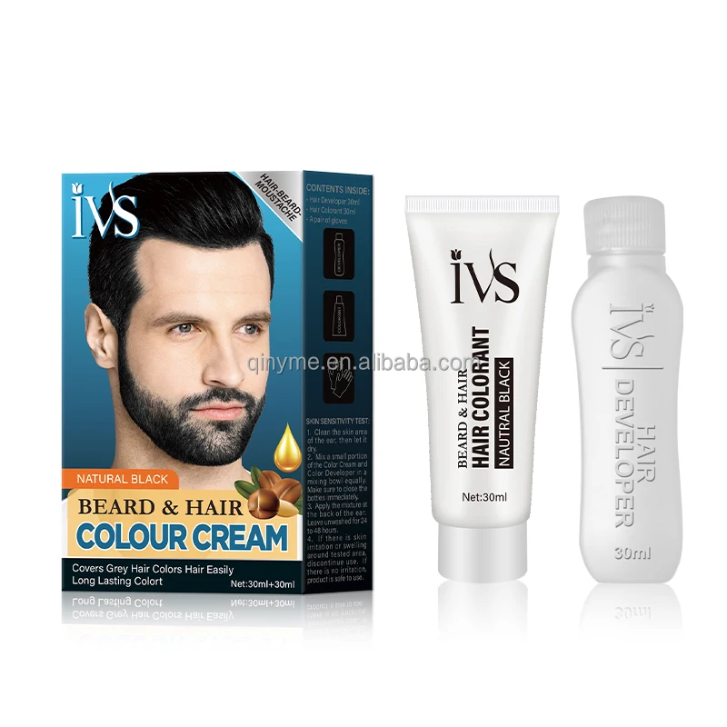 OEM Brown Black Colour For Men Instant IVS Beard Mustache Beard Dye