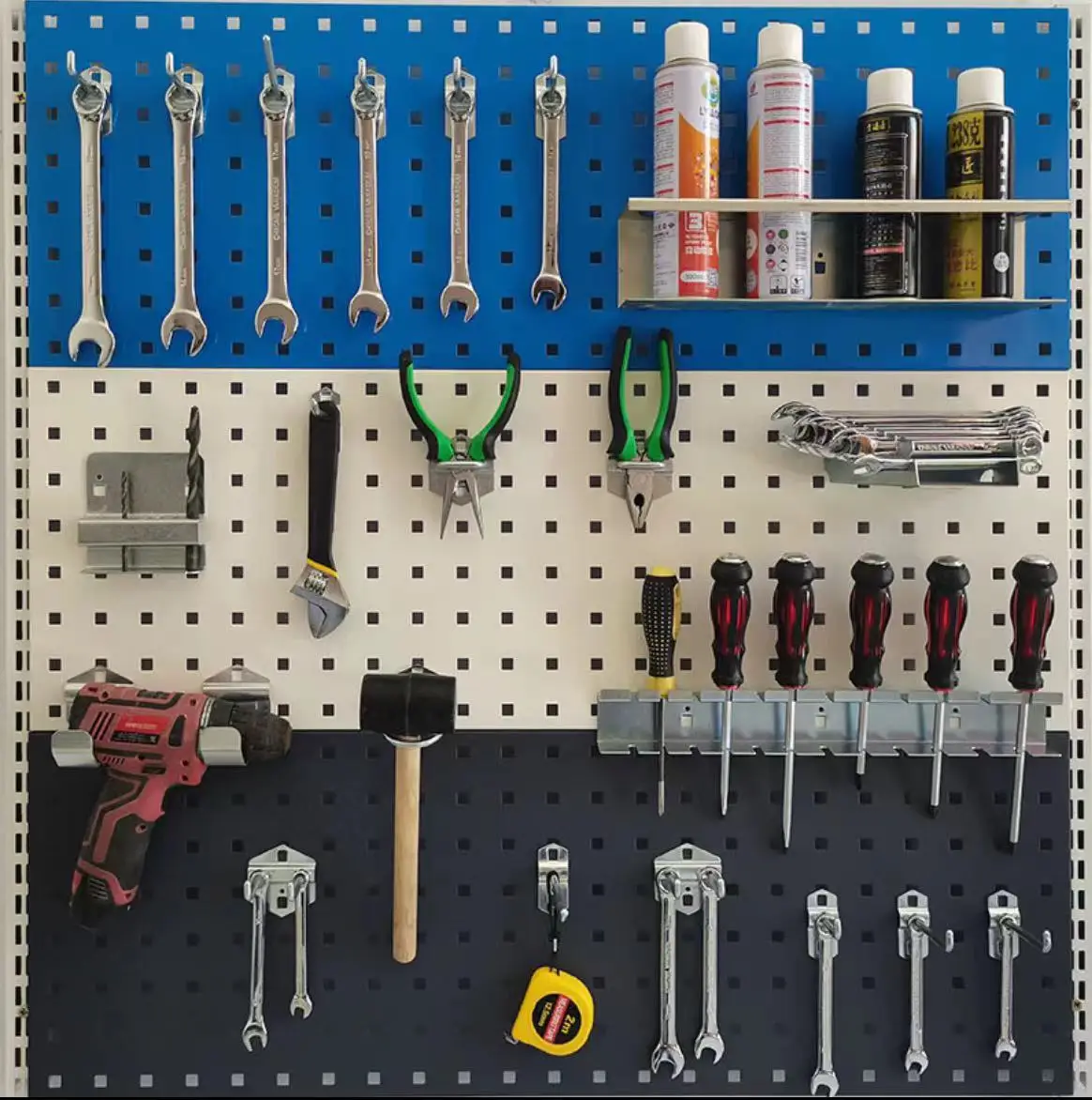 Mobile Maintenance Tool Display Rack Garage Shelves Wall Sorting Pegboard Hanging Board