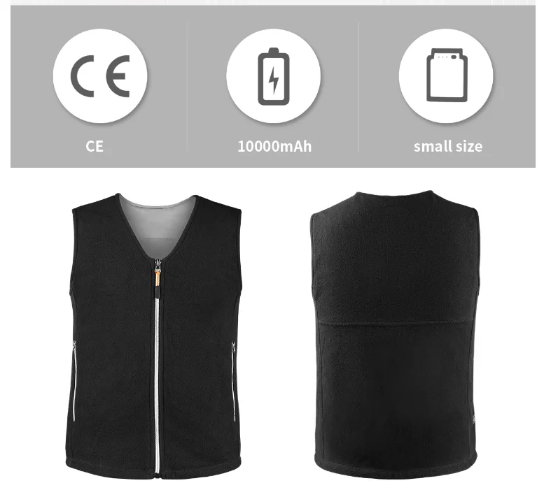 USB chargeable heated vest portable power bank supplier heating wait coat intelligent clothing soft and warm heated suits